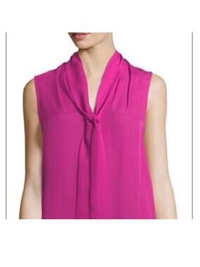 Kobi Halperin Catharina Tie Neck Sleeveless Stretch Silk Top pink nwt $198 xs